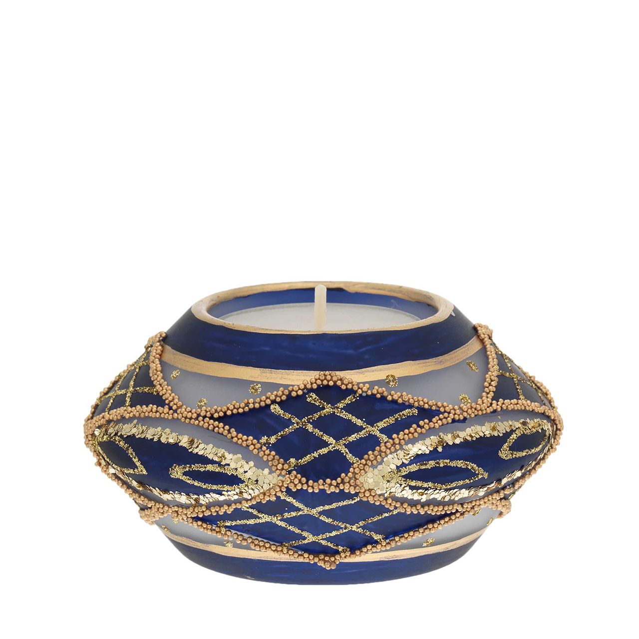 ELISSE 85*50 BLU CON TEALIGHT MM 38
